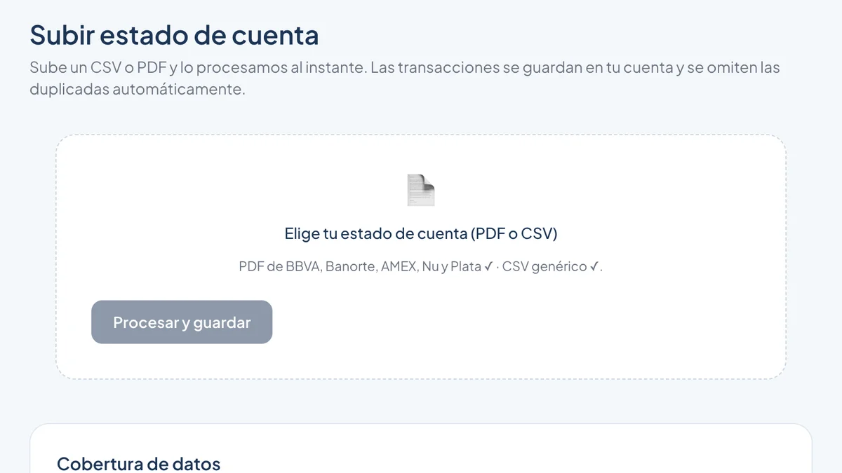 Pulso — Sube tu estado de cuenta PDF o CSV